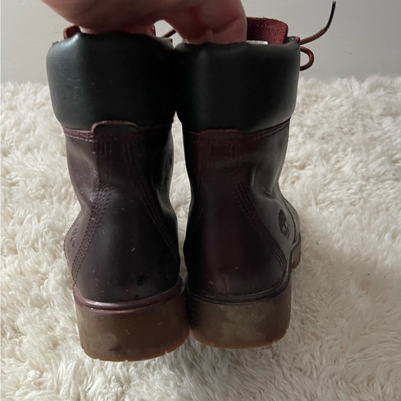 Timberland Burgundy Leather Hiking Boots Size 6 - Picture 8 of 10